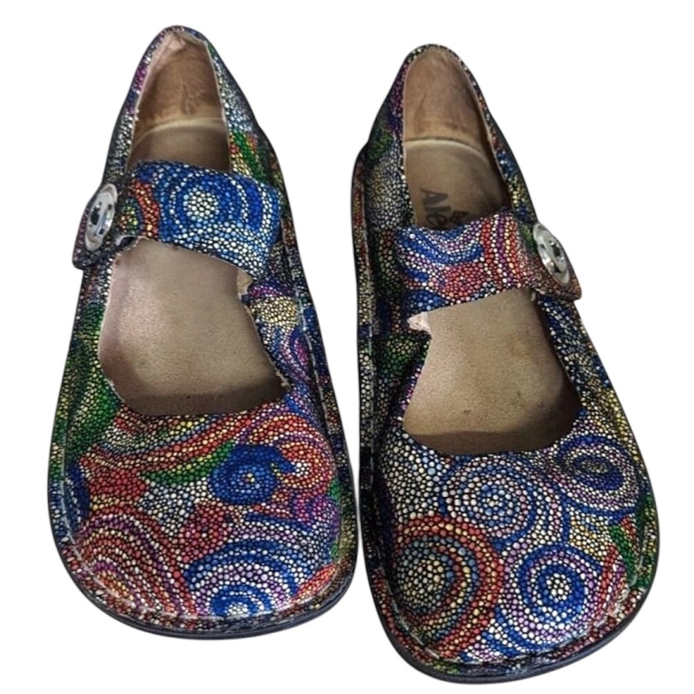 Alegria Paloma Bullseye Women’s Euro Sz 39/US Sz 9 Orthopedic Cushioned Colorful